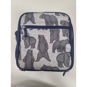 Pottery Barn Kids Lunch Box Gray Bear Print Insulated School Picnic‎ Travel